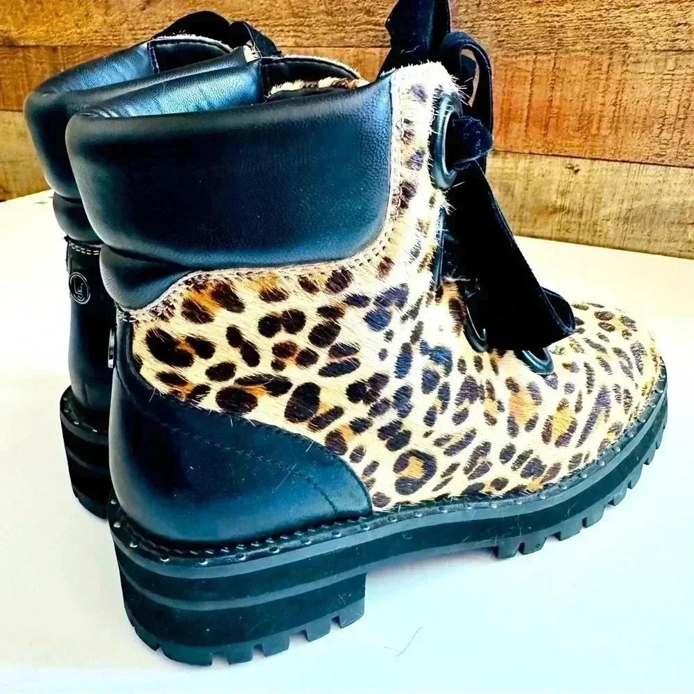 Liu.Jo Cowhide Leather Leopard Ankle Boots